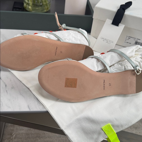 Giambattista  Valli (Brand New) Bouquet Embellished Silk T-Strap Sandals, 37 (7) - Picture 8 of 8